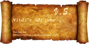 Vitéz Sándor névjegykártya