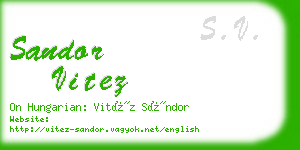 sandor vitez business card